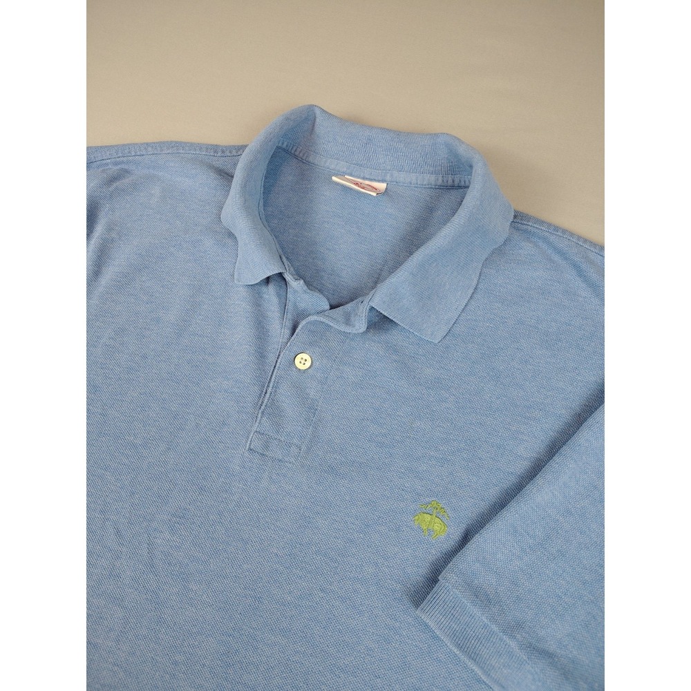 Brooks Brothers 346 Mens Large Blue Polo Shirt 100% Cotton Golden Fleece Logo
